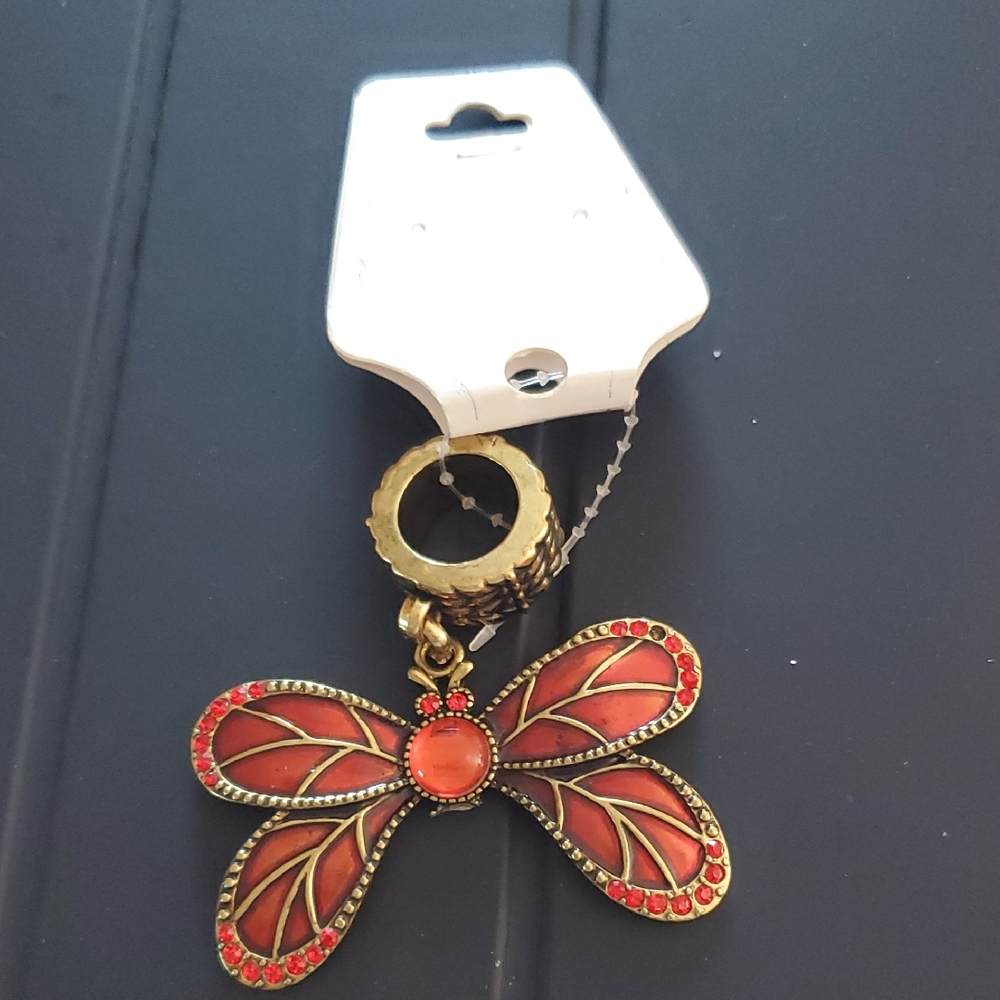 Red and Gold Dragonfly Keychain